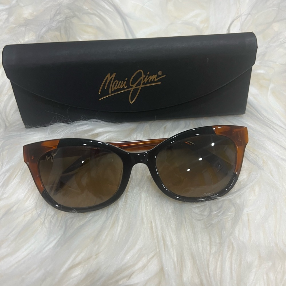 Maui Jim Lima HS759-59B Gloss Black Bourbon Tortoise Sunglasses HCI Bronze Lens
